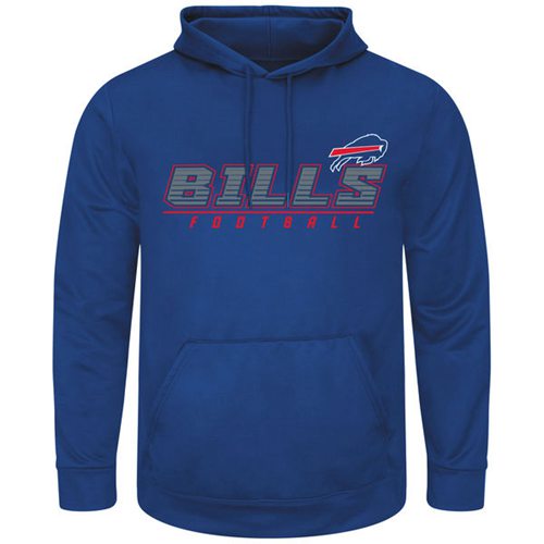 Buffalo Bills Majestic Punt Return Pullover Hoodie Royal - Click Image to Close